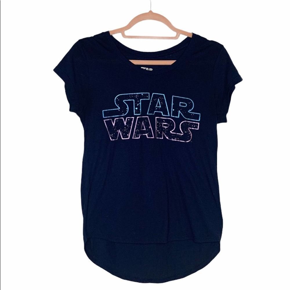 Star Wars Navy Blue V-Neck Title Graphic Tee